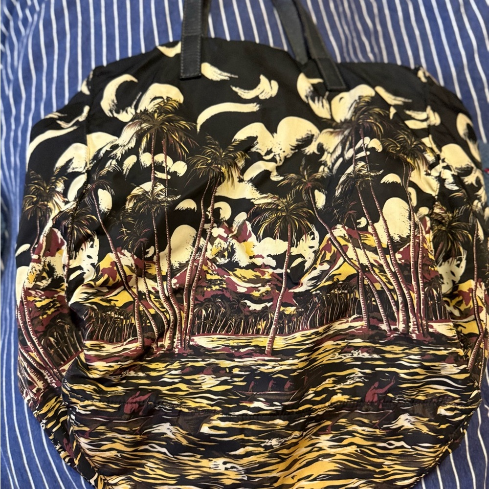 Prada Black and Gold Tropical Tote - Picture 3 of 5